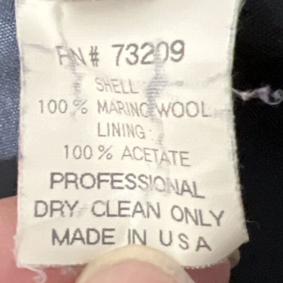 J.Percy 100% Merino Wool Pea Coat Charcoal Gray Nautical Made in USA Size 6 - Picture 6 of 12